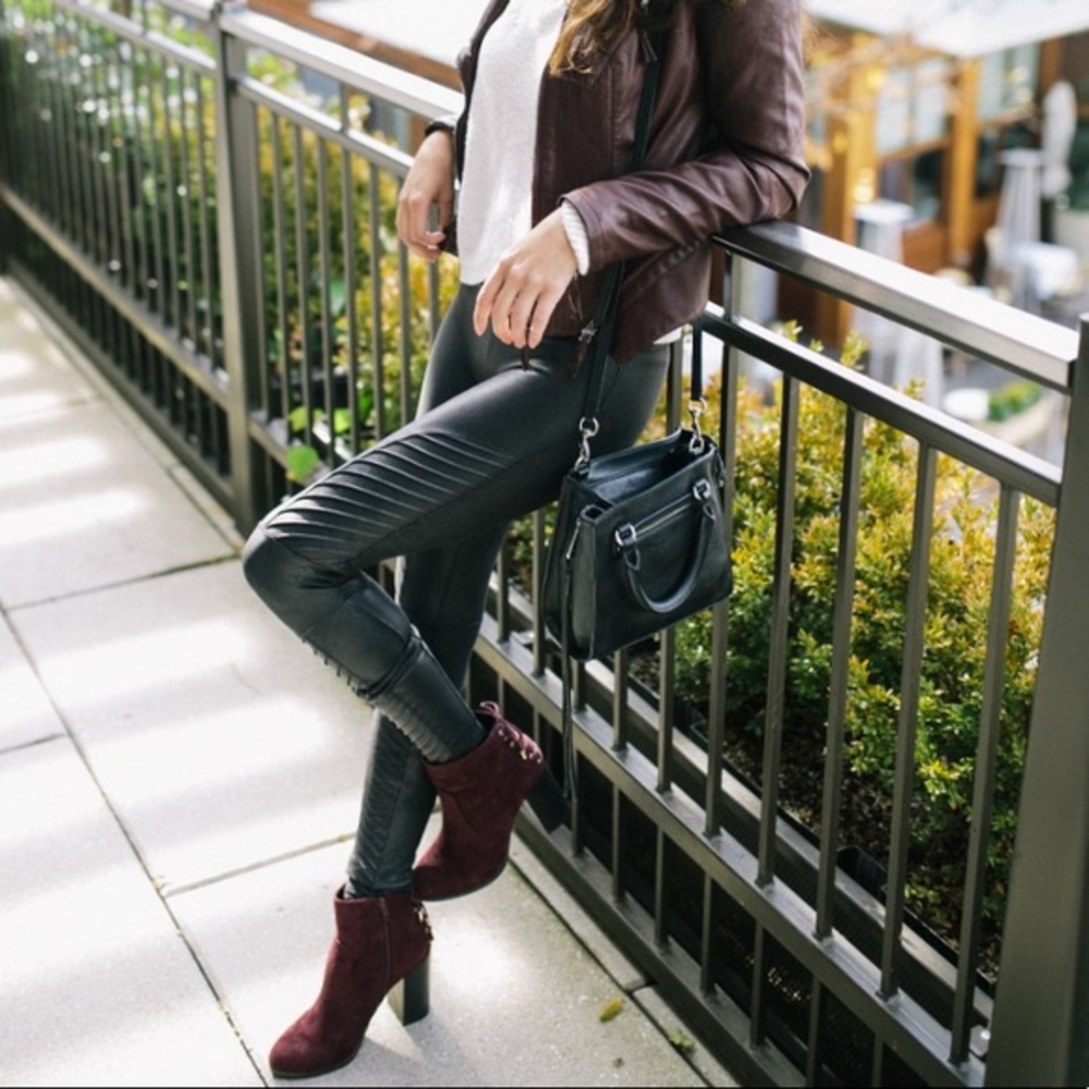 Spanx Faux Leather Moto Leggings